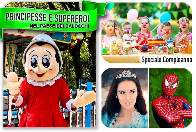 Compleanno bambini in Toscana a Montecatini Terme, Lucca e Pistoia con animatori, principesse e supereroi.