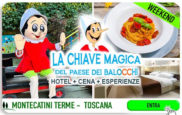 Offerta weekend biglietto ingresso Parco di Pinocchio Collodi e Hotel in mezza pensione cena inclusa