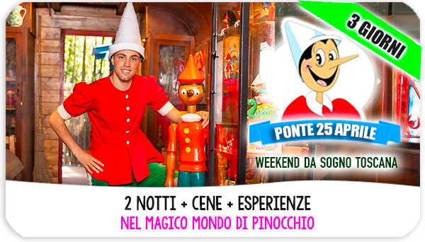 Ponte 25 aprile in Toscana  con bambini al Parco di Pinocchio offerte e promozioni famiglia